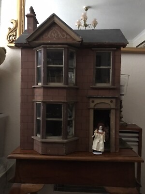 Antique Victorian Dolls House And Red Haired Demelza