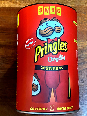 NEW SWAG PRINGLES POTATO CHIP NOVELTY MENS BOXERS SIZE XL 38-40 COMES IN GIFTCAN
