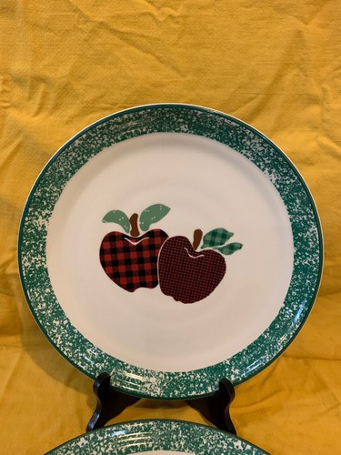 2 APPLEJACK CHINA Ingleman Design   11 inch Dinner Plates  AN