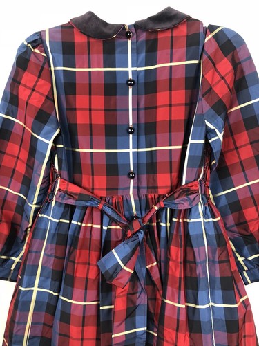 Lands End Dress Red And Blue Plaid Christmas Dress Size 7 Medium Holiday Dress