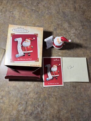 Hallmark Keepsake 2004 So Much To Do! Santa Claus Ornament New