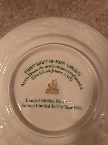 BELLEEK Annie Moore, FIRST SIGHT of MISS LIBERTY First Immigrant At Ellis Island