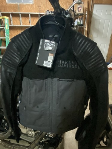 Pre-owned Harley-davidson Men Sheridan Switchback Lite Media Jacket 98129-22vm Medium In Black Gray- Colorblock
