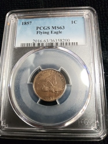 1857 PCGS MS63 Snow3 Flying Eagle Doubled Die DDO