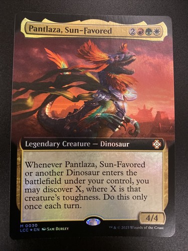 Pantlaza, Sun-Favored FOIL Extended Art MTG Lost Caverns of Ixalan