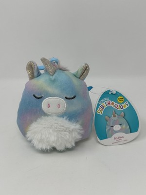 Squishmallows 3.5'' Stuffed Plush Rodina Tie Dye Unicorn Purse Bookbag Clip