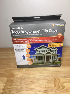 75 Heavy Duty Max Pro Anywhere Christmas Light Flip Clips Simple Living Solution