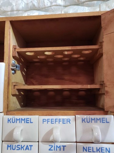 German Spice Cabinet With Ceramic Drawers