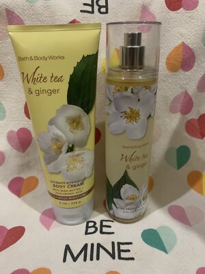 Bath & Body Works White Tea & Ginger Ultra Shea Body Cream and Mist Set NEW
