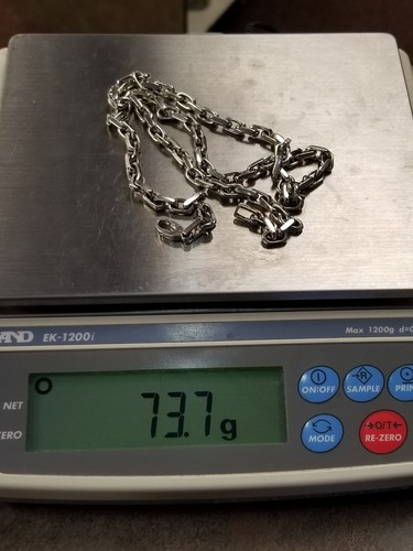 14k Solid White Gold Designer Anchor Link Men's Chain/Necklace 22