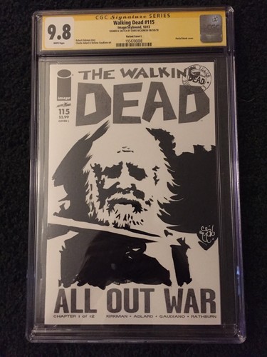 THE WALKING DEAD HERSHEL 9.8 SKETCH COVER Chris McJunkin CGC SIGNATURE SERIES SS
