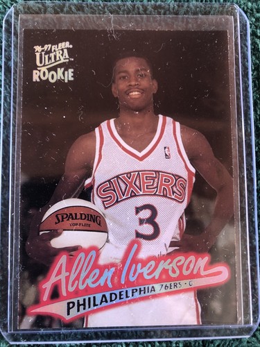 アイバーソン　カード　Allen Iverson 02-03 Fleer Allen Iverson Autographed 1996-97 Fleer Ultra Rookie Card