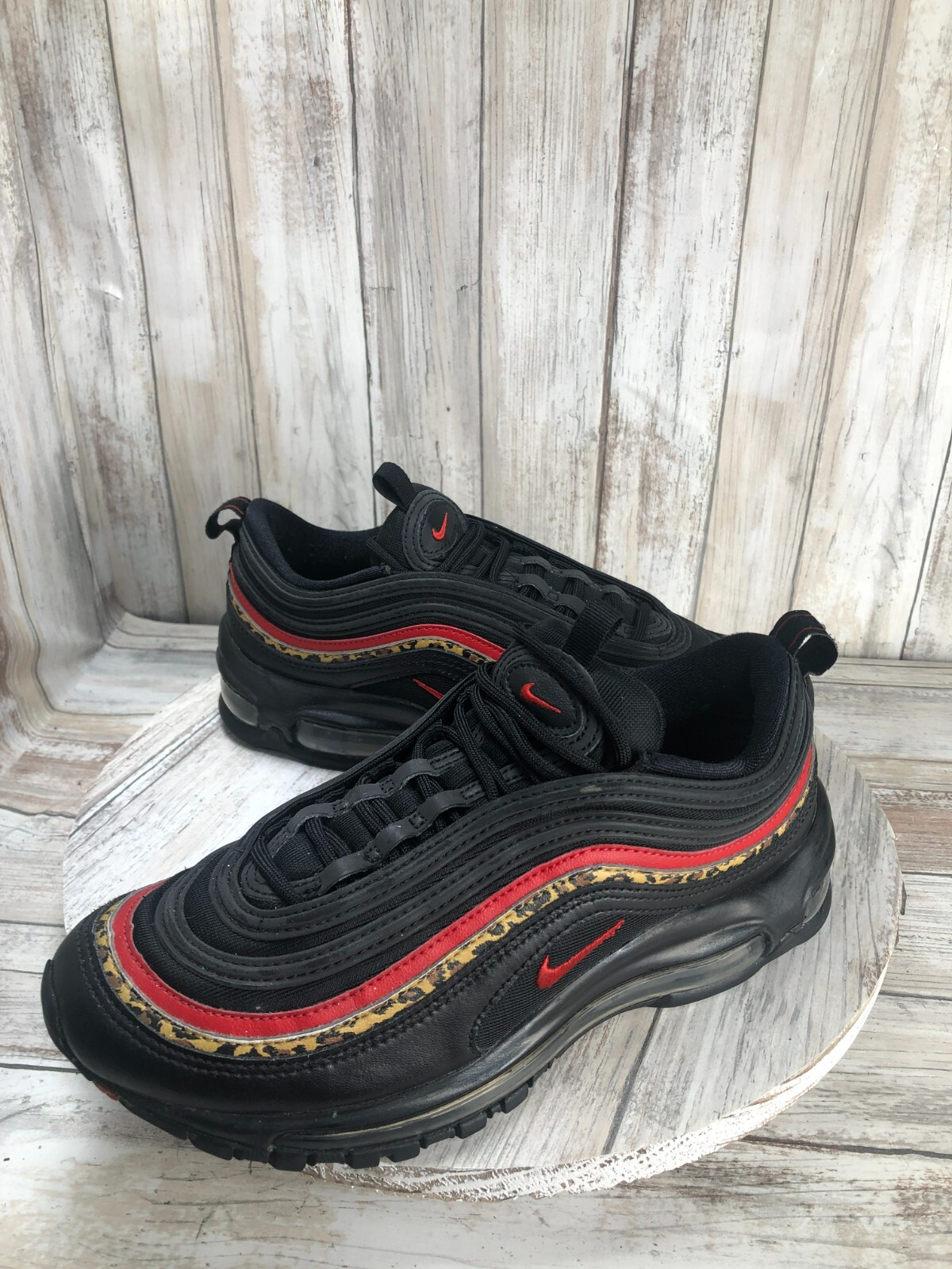 nike black leopard shoes