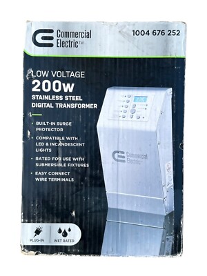   Commercial Electric Low Voltage Landscape Light Transformer 200W NEW  