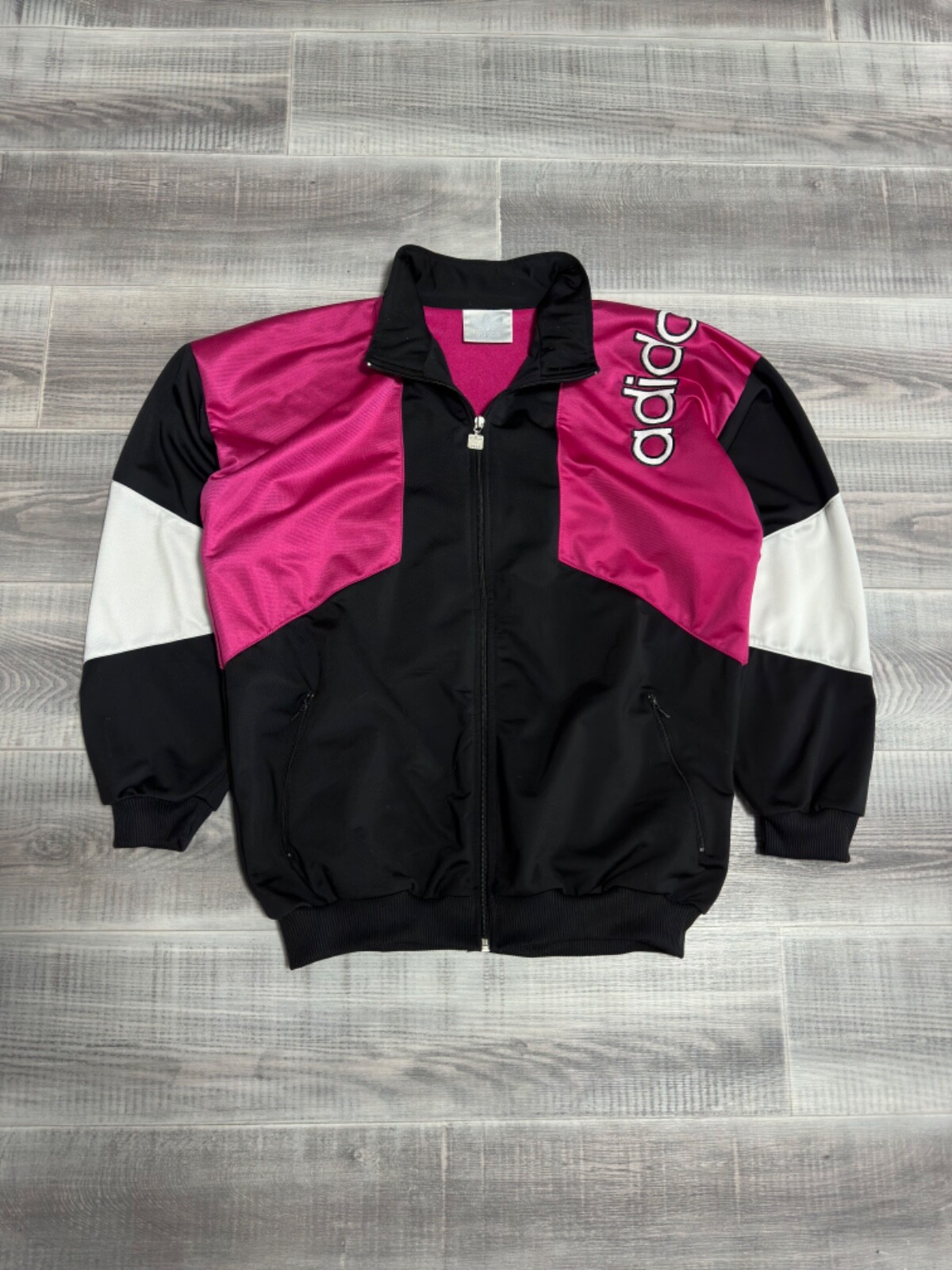 Adidas Track Jacket Vintage Full Zip Big Logo Black/Pink Men