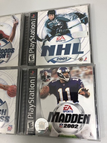Lot Of 4 PS1 Platstation Sports Games Madden NHL March Tiger Woods PS1