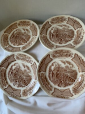 4 A Meakin Staffordshire Fair Winds Historical Encounter at Canton B & B Plates