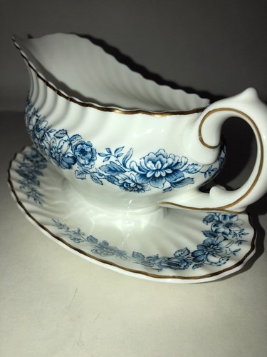 Royal Doulton MAYFAIR BLUE Gravy Boat & Underplate H4900