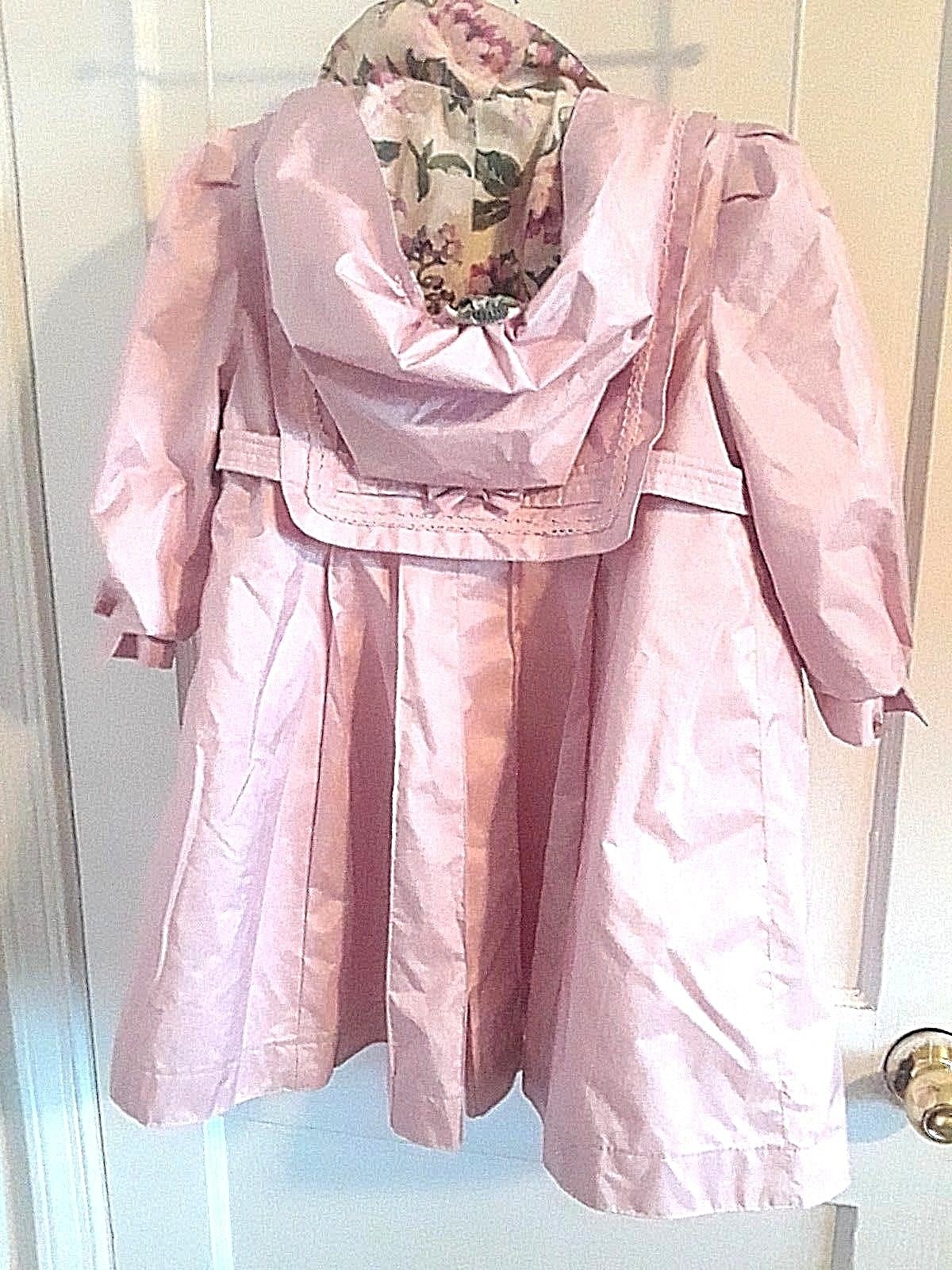 Girl's ROTHSCHILD Size 4T Pink Coat Jacket w/ Detachable Floral Lined Hood