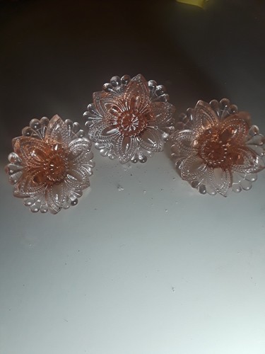 3 Pink Depression Tie Backs Curtain Star Flower Rare vintage