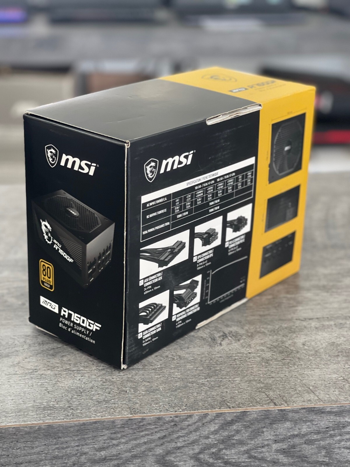 MSI A750GF gold認証 電源 750W 日本製コンデンサー MSI MPG A750GF, 80 GOLD Full Modular Gaming PSU, Japanese