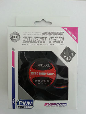 Evercool EC8038HH12BP 80mm x 38mm Hi-Speed Dual Bearing cooling  Fan