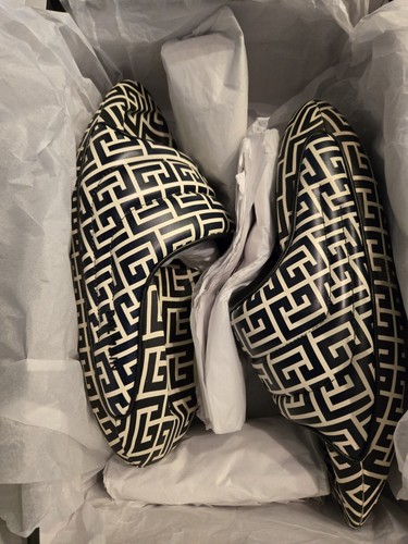 Pre-owned Balmain $900  Black Men Slides Sandals Size 10 Us 43 Eu Authentic In Multicolor