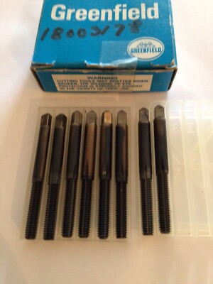 8 PCs Greenfield M6x1 Taps Special Fluteless W/ Oil Grooves 