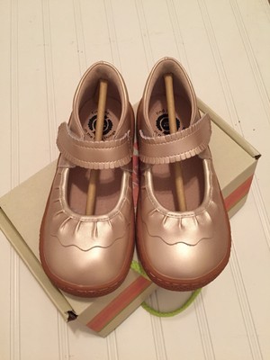 NEW Livie & Luca Mary Jane Girls Champagne Ruche Leather...