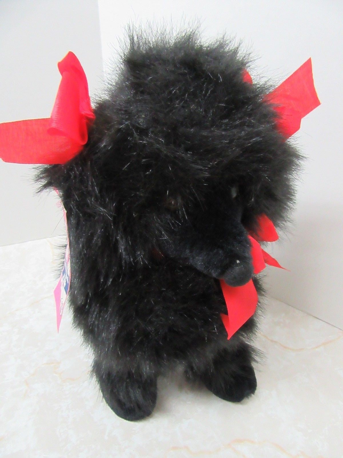 Vintage Cuddle Me By KB Black Poodle Puppy Dog Plush Stuffed Animal K.B. Bros