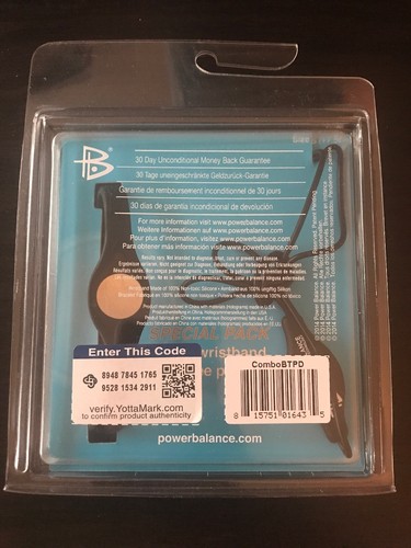 Power Balance Bracelet / Wristband W/ Pendant Combo Sz Small