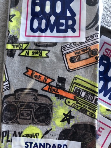 Lot OF 6 Book Covers Stretchable Fabric Fits 8” By 10”, Black, Gray Washable