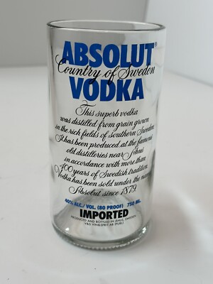 Absolut Vodka Glass Tip Jar Cup Advertising Bar Decoration 8.5''