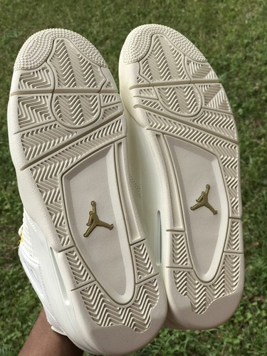 Pre-owned Jordan Size 12w / 10.5 M - Air  4 Retro Metallic Gold W In White