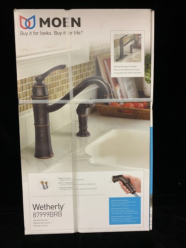 Moen Wetherly 87999BRB Kitchen Faucet 1-Faucet Handle 7.87 in H Spout Stainless
