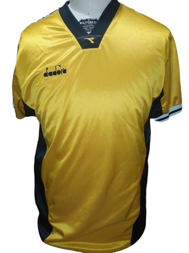 Vintage Diadora Soccer Football Jersey Shirt Made In USA M yellow