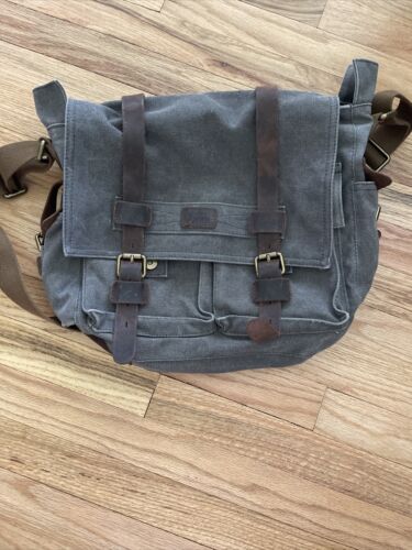 Leather Canvas Dslr Shoulder Crossbody Bag