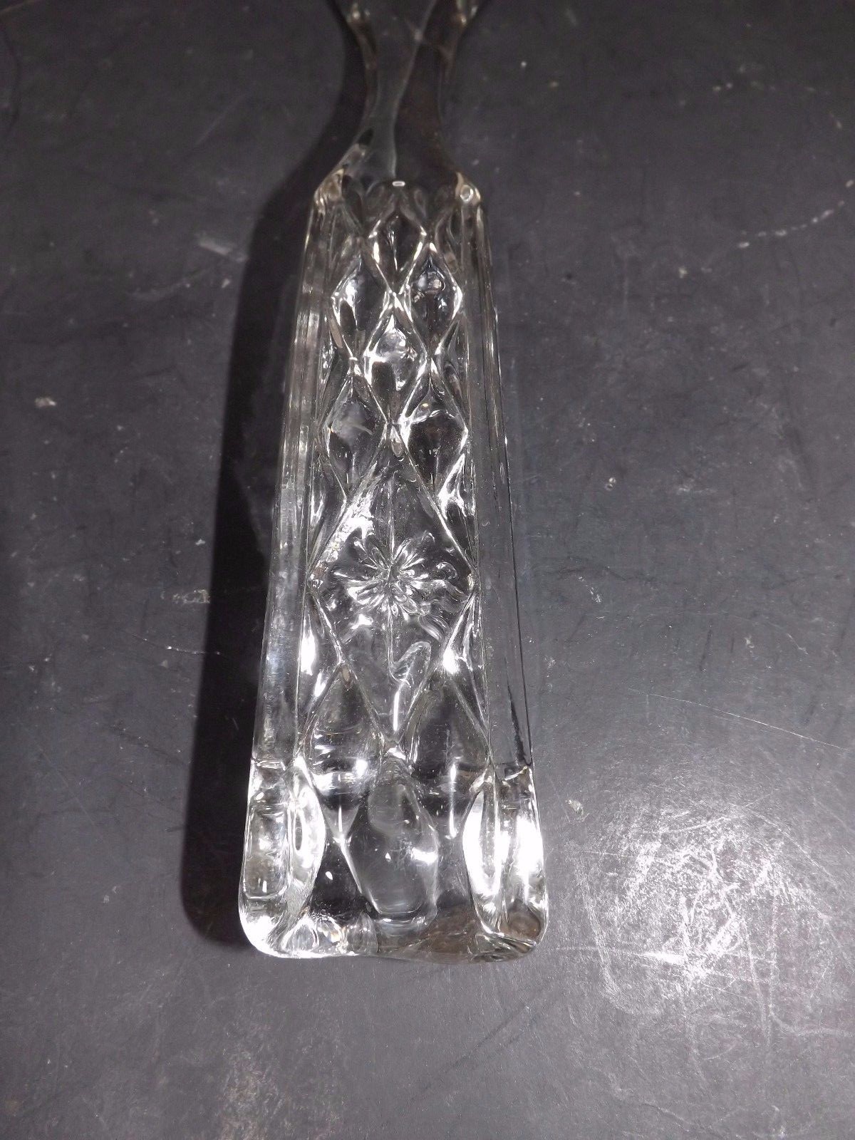 VINTAGE LARGE SOLID GLASS SALAD SERVER FORK