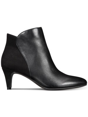

ALFANI Женские черные кожаные ботильоны Step N Flex Harpper Almond Kitten Heel, Черный, 10007274500