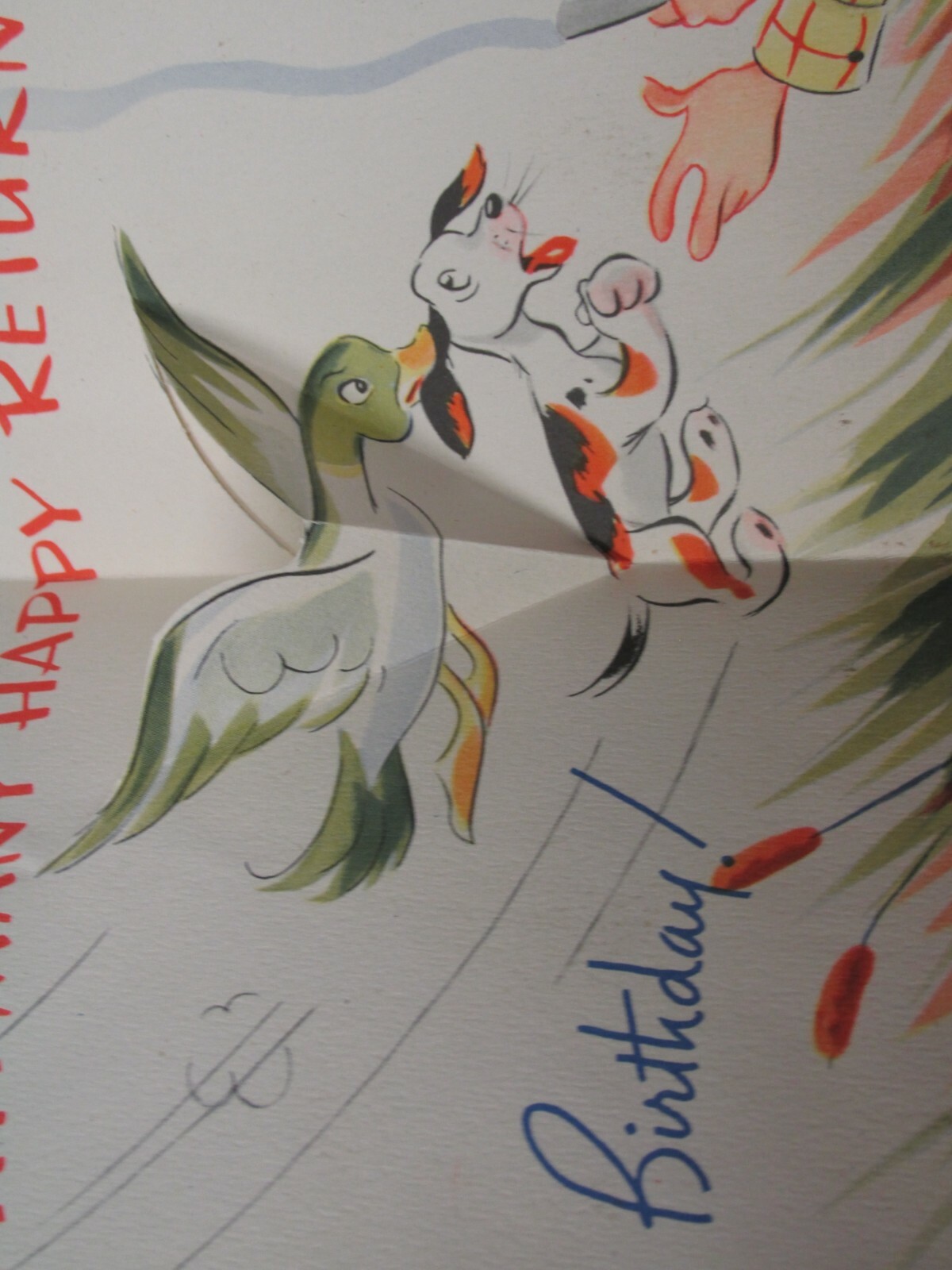 PP181 Card Happy Birthday Bang Hunting hunter with dog Screamline