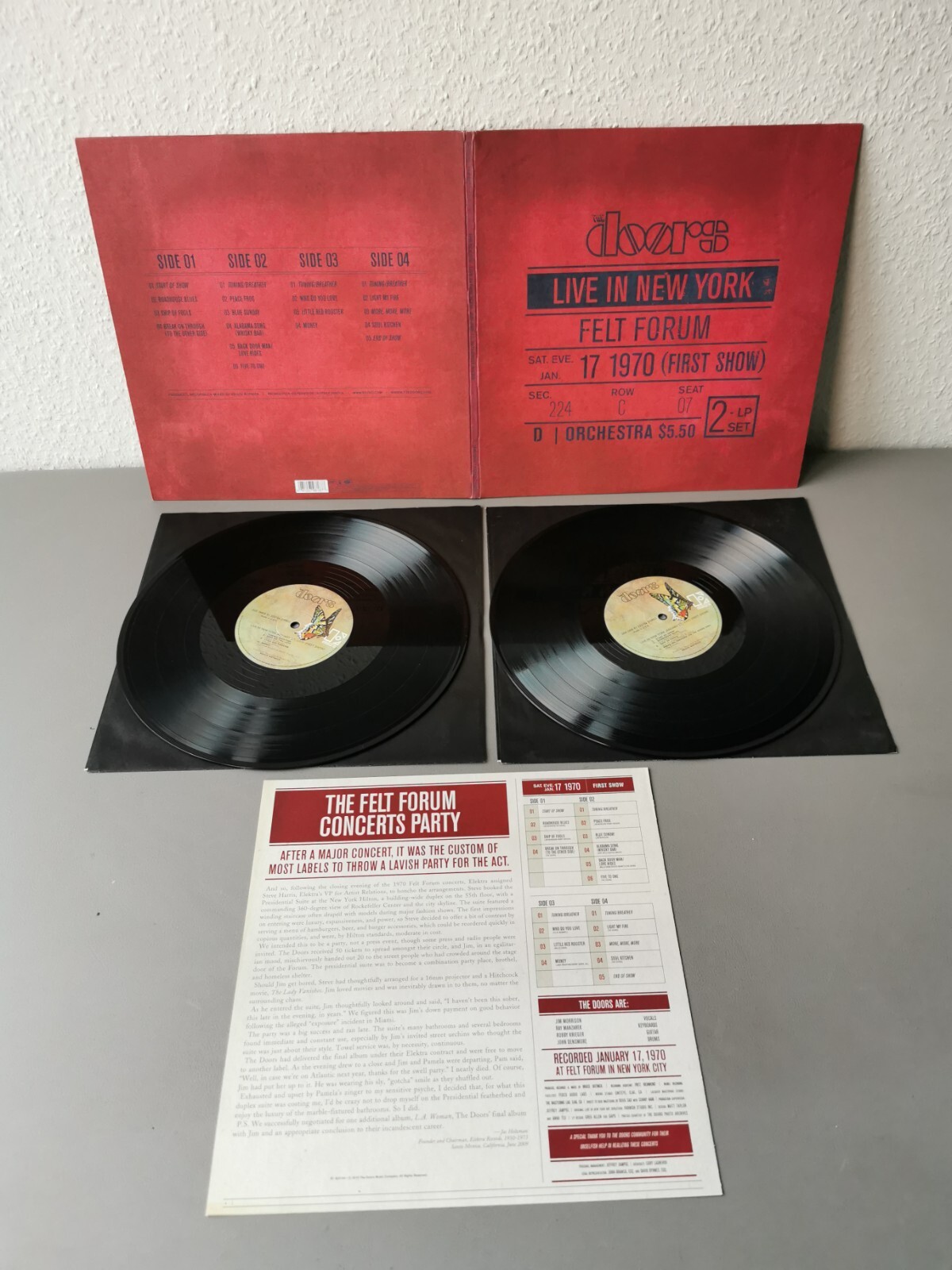 THE DOORS original Vinyl 2LP Live in New York 1970 Felt