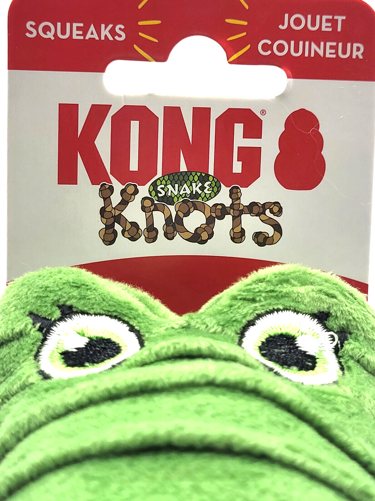 KONG Knots Snake Green Low Stuff Squeaky Dog Tug Toy 24"