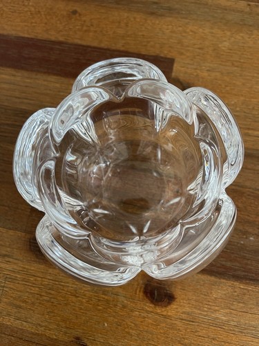 Royal Copenhagen Crystal Vase Lotus Flower Votive Candle Holder 4.5&rdquo; x 4&rdquo;