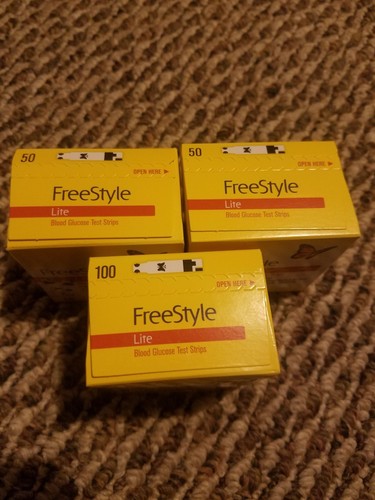 200 FreeStyle Lite Glucose Blood Test Strips exp. 6/20 7/20 9/20 retail 50 100