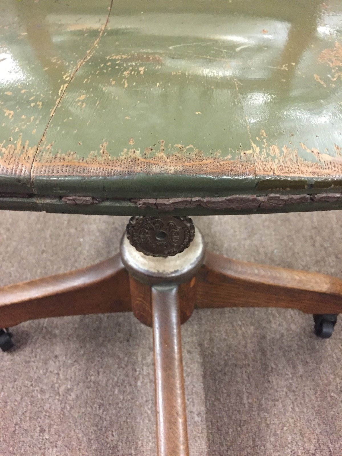 The Taylor Comp. Vintage OFFICE CHAIR Bedford Ohio Early 1900's SWIVEL TILT BACK