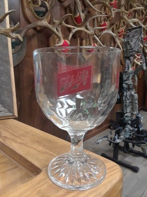  Vintage Schlitz Beer Glass Goblet Thumbprint Mug 6'' 12 fl oz 