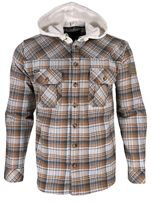 Howitzer Style Men's Button Down Flannel Hoodie Casemate Military Grunt