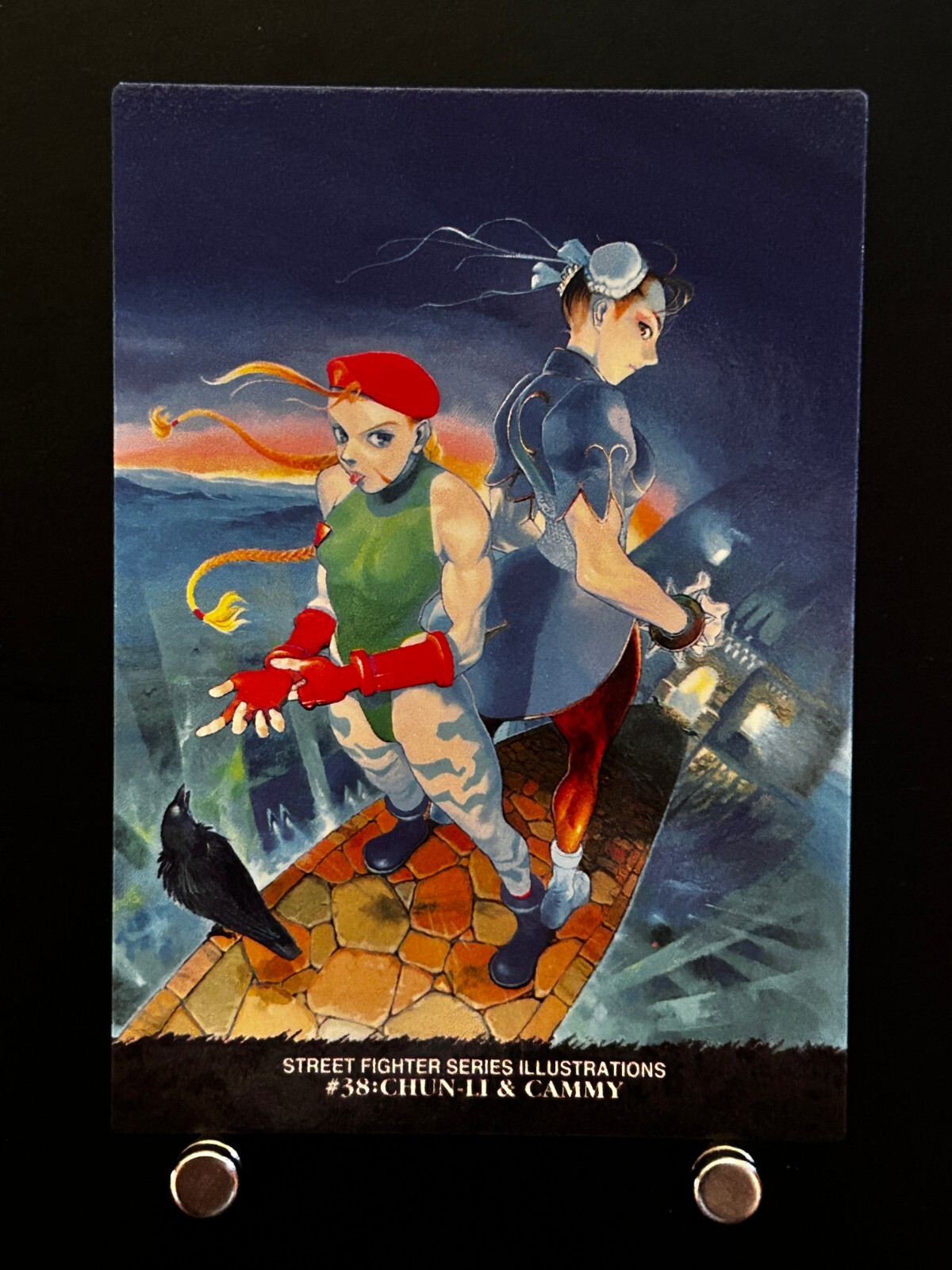 CAPCOM Street Fighter II カード　社長　サイン Chun-Li Medium kick Street Fighter II Card Carddass 1991