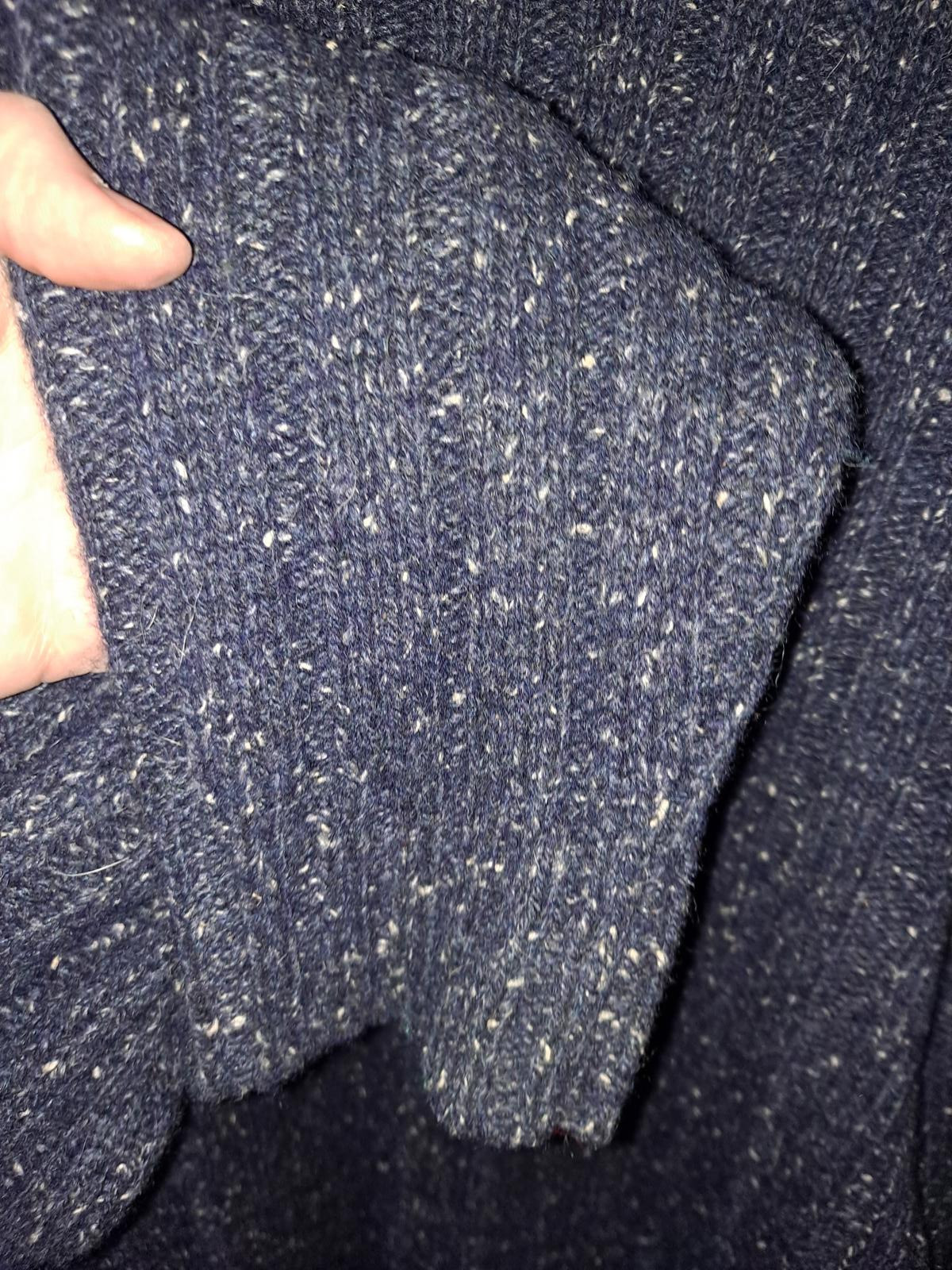 Timberland Blue and White Cable Knit Crew Neck Wool Blend Sweater Size Medium — photo 3