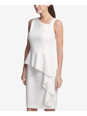 

DKNY Женское белое платье-футляр без рукавов с вырезом выше колена и вырезом выше колен Размер, Белый